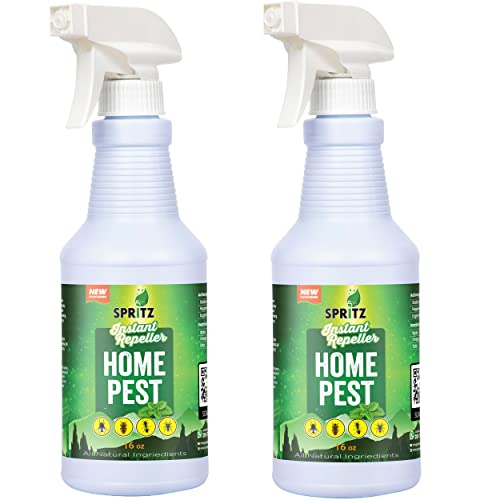 Spritz Home Pest Peppermint Oil Spray for Bugs & Insects | 100% Non-Toxic | Made with Essential Oils - Pet Safe and Effective | Ant, Roach, and Spider Repellent 16oz (2)