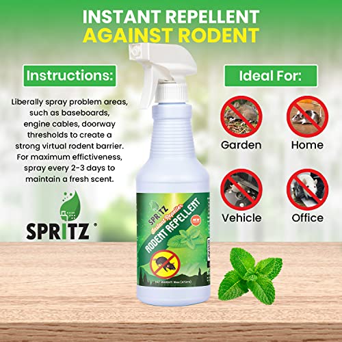 Spritz 16oz - Rodent Repellent Peppermint Spray - Mice, Raccoons, and More - Made in The USA - (2)